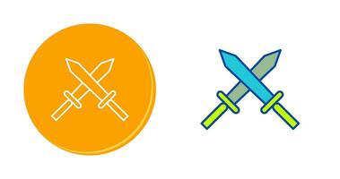 Unique Two Swords Vector Icon