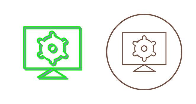 icono de vector de configuración de computadora