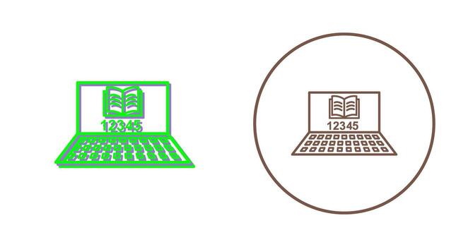 icono de vector de estudio en línea único