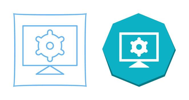 icono de vector de configuración de computadora