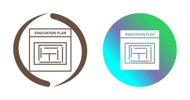 icono de vector de plan de evacuación