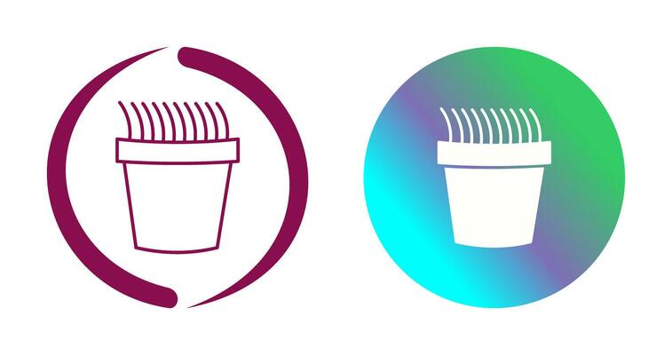Grass Pot Vector Icon