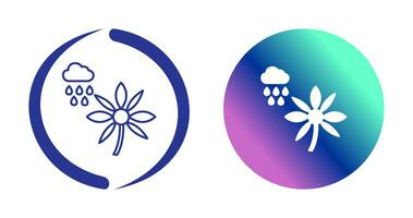 Flower with rain Vector Icon