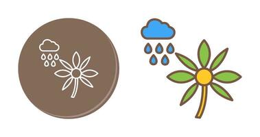 Flower with rain Vector Icon