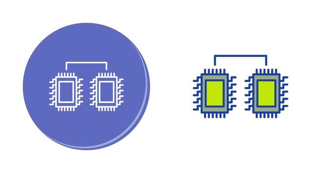 Processors Connected Vector Icon