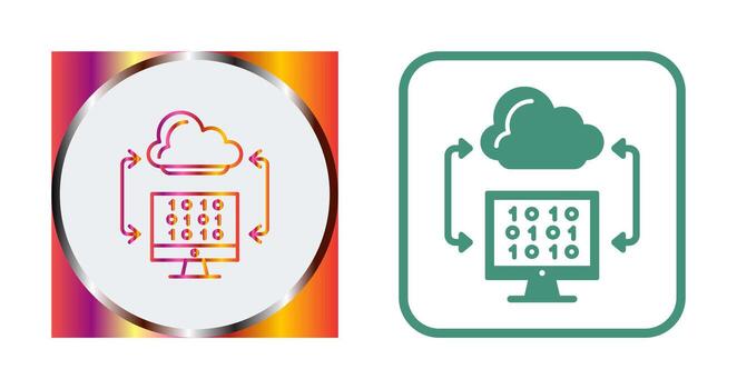 icono de vector de codificación de nube