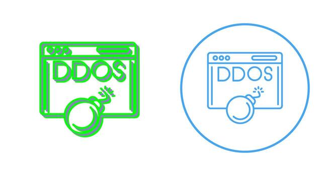 icono de vector de ataque ddos