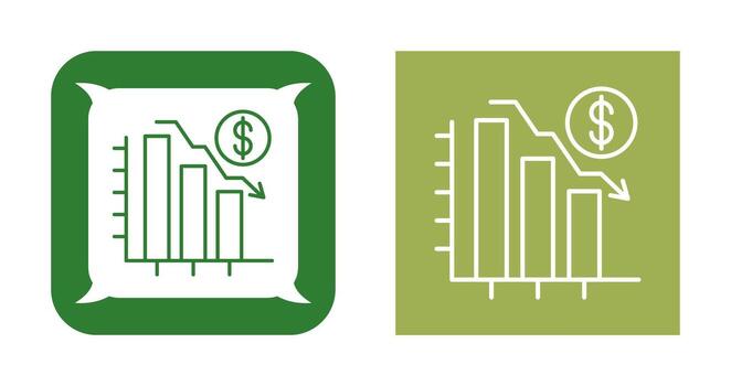 gráfico abajo vector icono