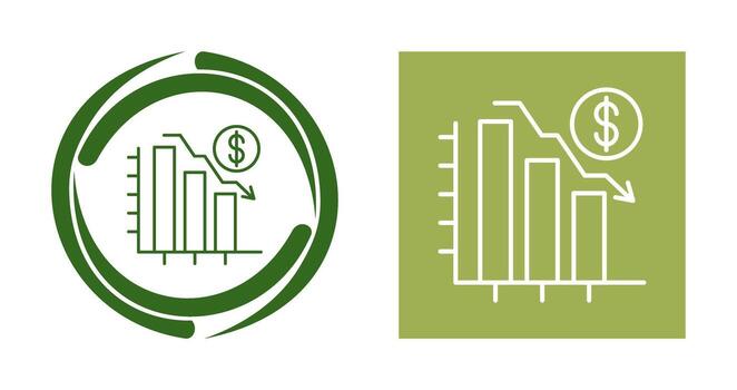 gráfico abajo vector icono