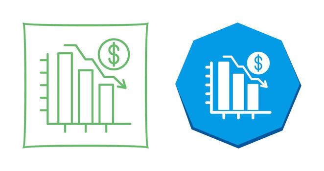 gráfico abajo vector icono