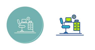 Office Desk Vector Icon