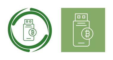 icono de vector de dispositivo usb bitcoin