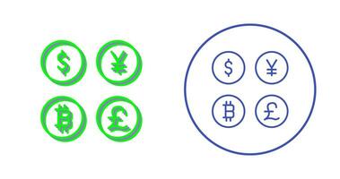 icono de vector de símbolos de moneda