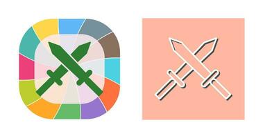 Unique Two Swords Vector Icon