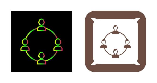 Unique Network Group Vector Icon