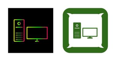 icono de vector de computadora único