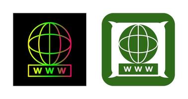 icono de vector de world wide web único