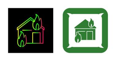 Unique Fire Consuming House Vector Icon