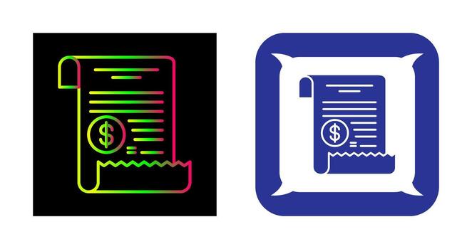 icono de vector de recibo