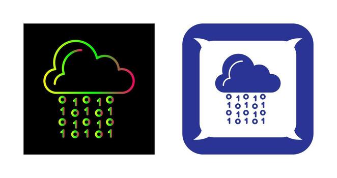 icono de vector de codificación de nube