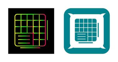 Table Data Vector Icon