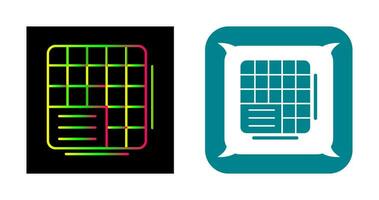 icono de vector de datos de tabla