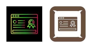 Online Certificate Vector Icon