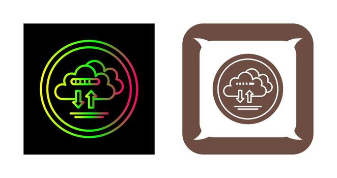 icono de vector de datos de nube