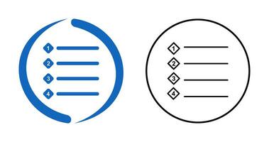 Unique Numbered list Vector Icon