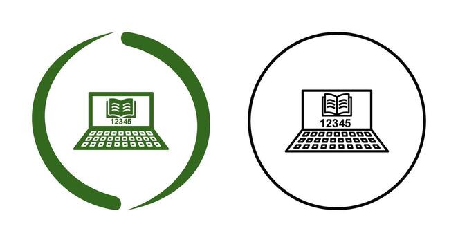 icono de vector de estudio en línea único