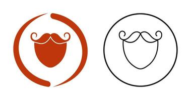 icono de vector de barba y bigote