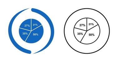 icono de vector de gráfico circular