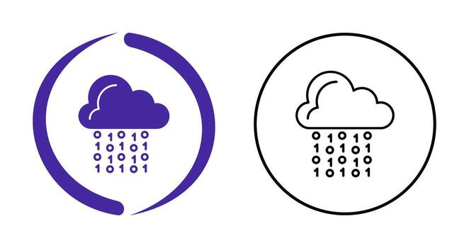 icono de vector de codificación de nube
