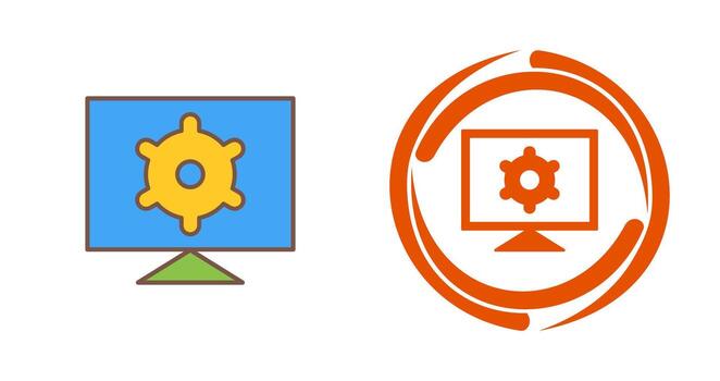 icono de vector de configuración de computadora