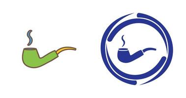 Unique Lit Smoking Pipe Vector Icon