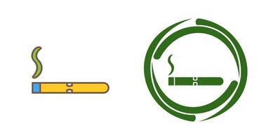 icono de vector de cigarro encendido único