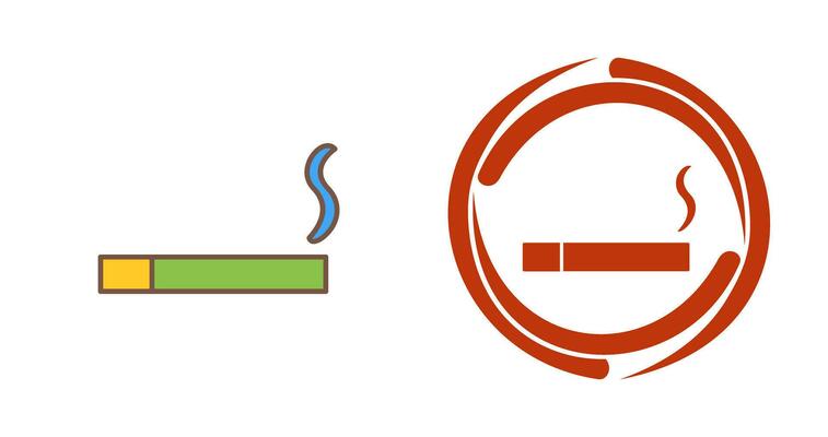 Unique Lit Cigarette Vector Icon