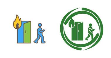 Unique Running from Fire Vector Icon