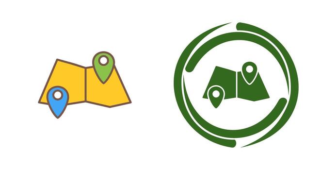 Folded Map Vector Icon