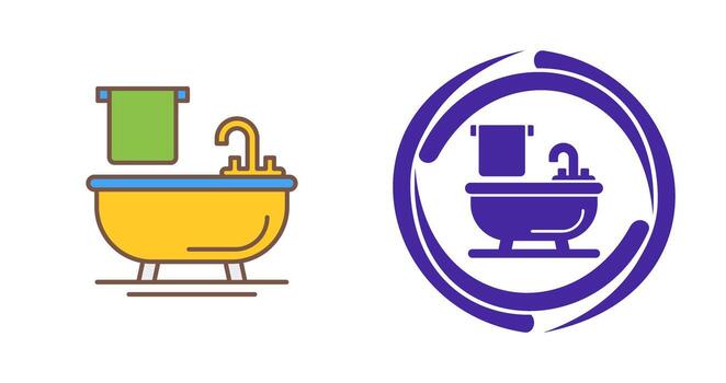 icono de vector de bañera