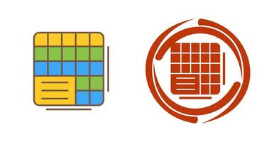 Table Data Vector Icon