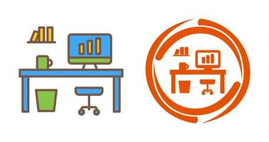 Office Desk Vector Icon