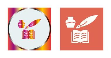 Unique Quill and Book Vector Icon