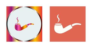 Unique Lit Smoking Pipe Vector Icon