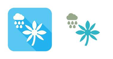 Flower with rain Vector Icon