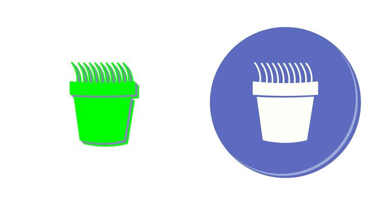 Grass Pot Vector Icon