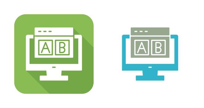 icono de vector de prueba ab