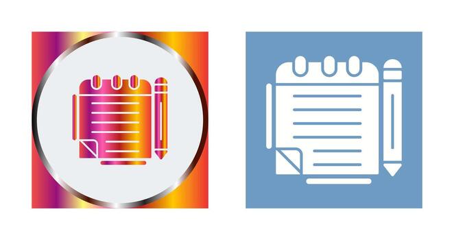 icono de vector de bloc de notas