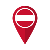 Flag of Austria flag on map pinpoint icon isolated red color png