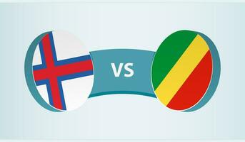 Faroe Islands versus Congo, team sports competition concept. vector